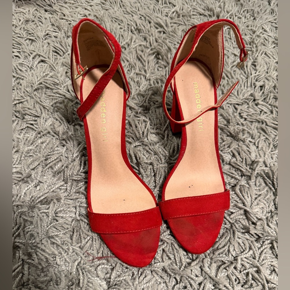 Madden Girl Strappy Red Heels